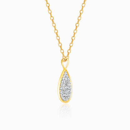 Gold Sparkling Drop Diamond Pendant