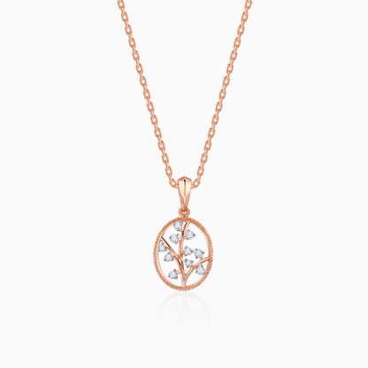 Rose Gold Inspiring Tree Diamond Pendant