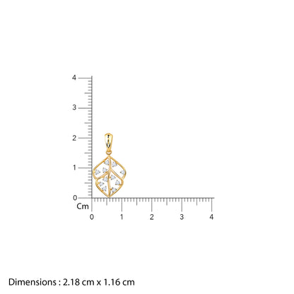 Gold Courageous Leaf Diamond Pendant