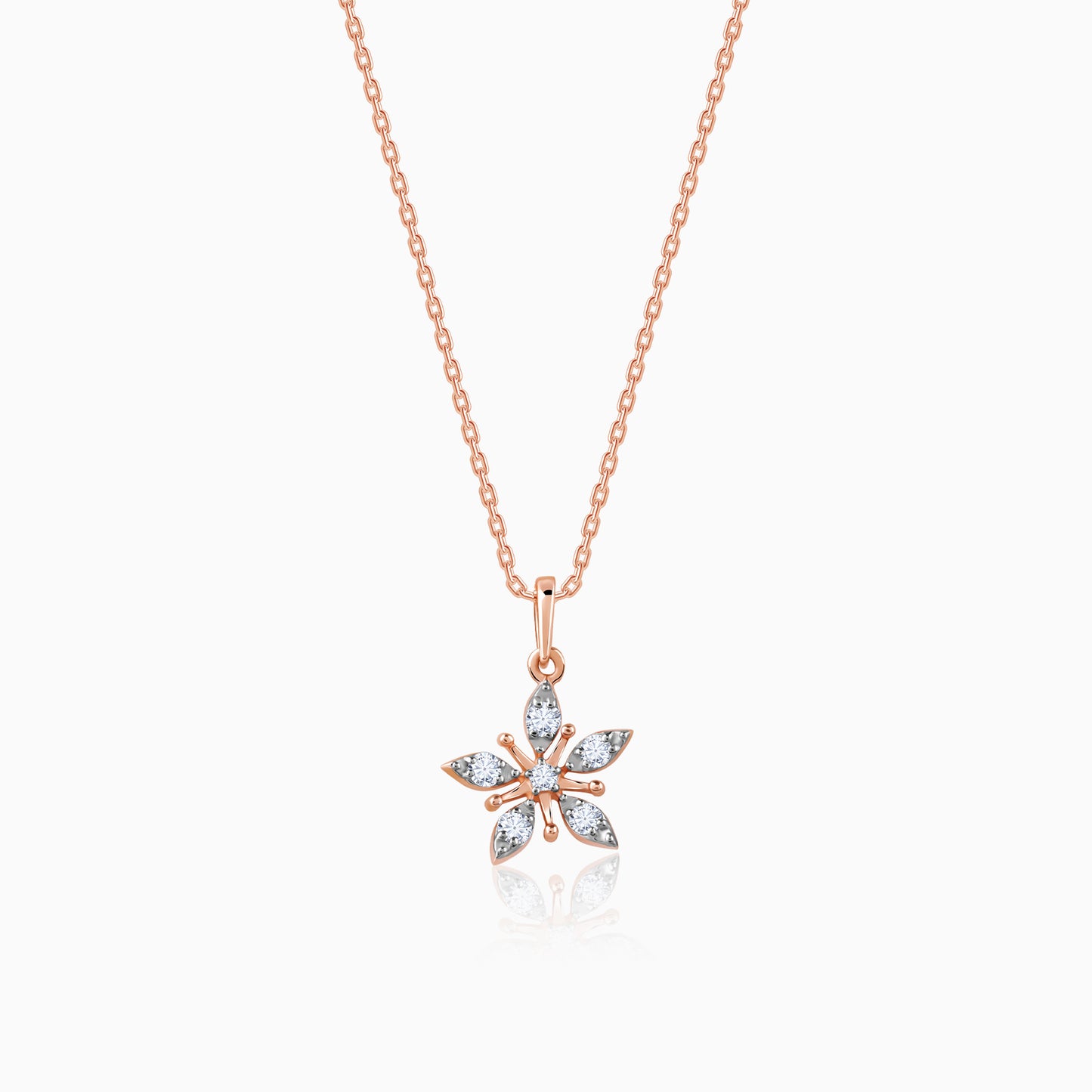 Rose Gold Geranium Diamond Pendant