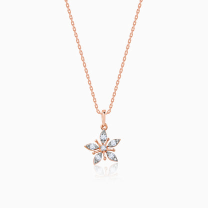 Rose Gold Geranium Diamond Pendant