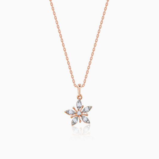 Rose Gold Geranium Diamond Pendant