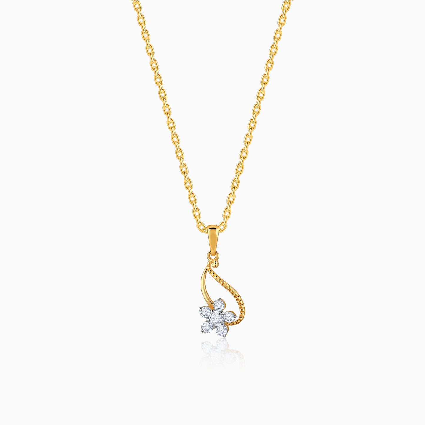 Gold Anemone Diamond Pendant