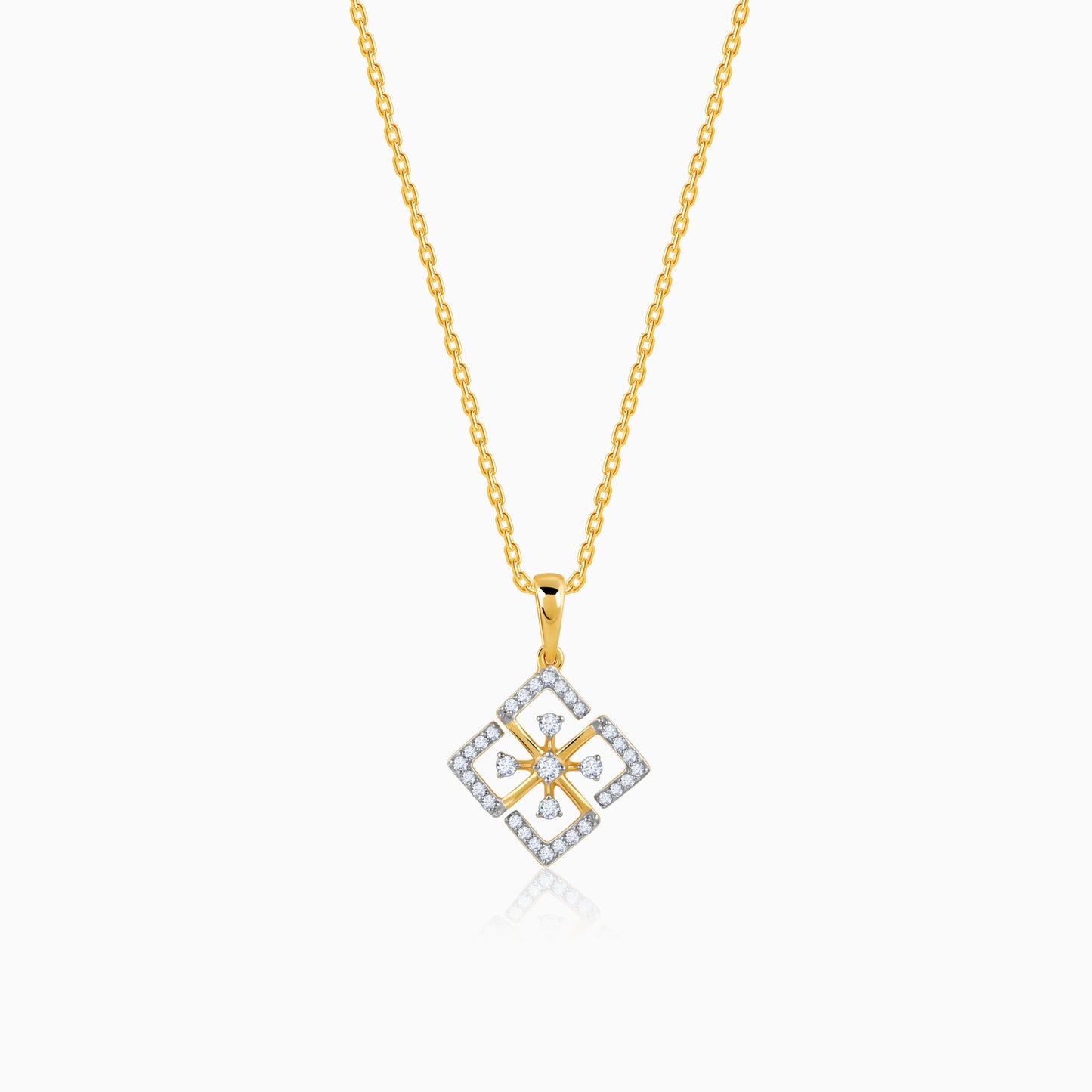 Gold Losange Diamond Pendant