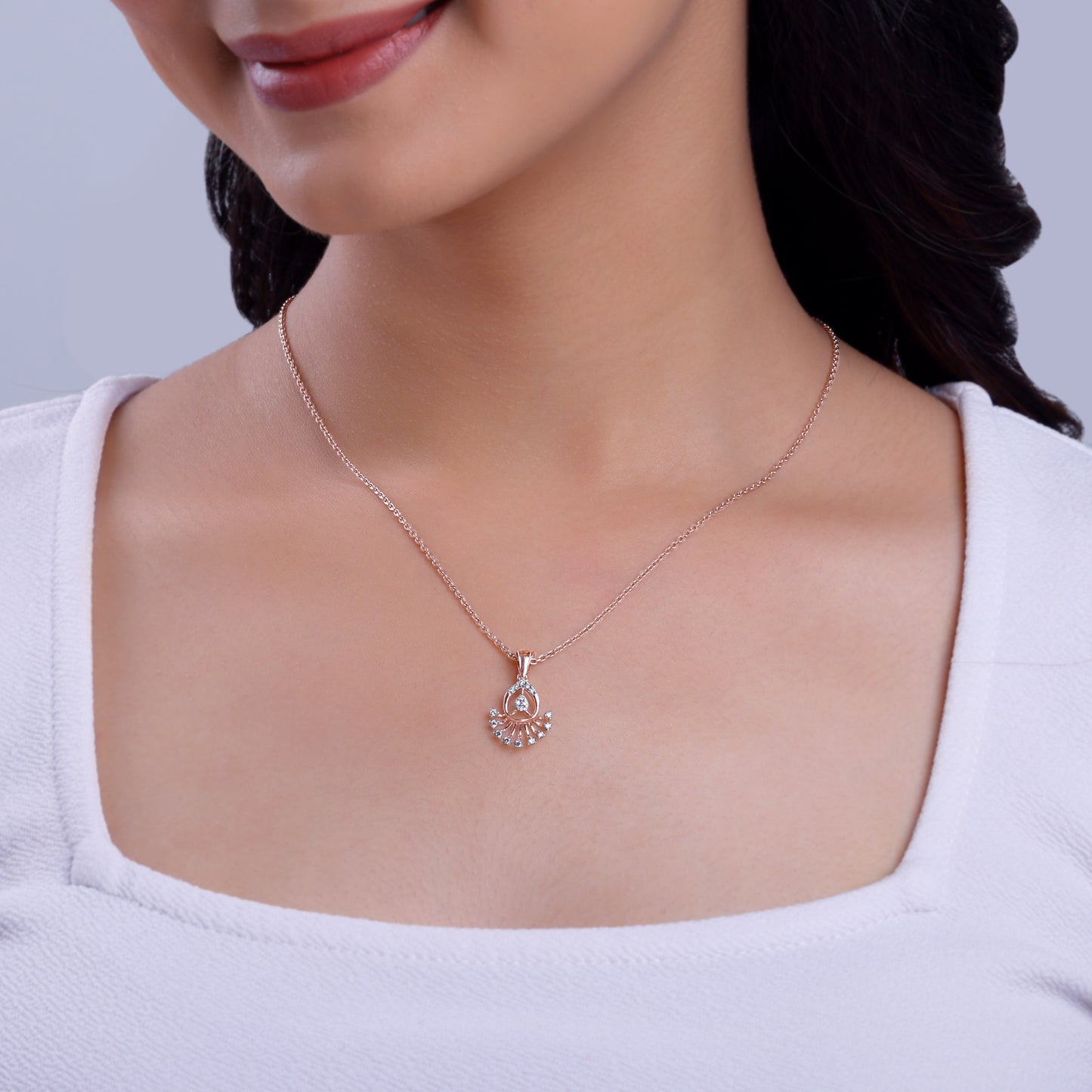 Rose Gold Sparkling Thrills Diamond Pendant