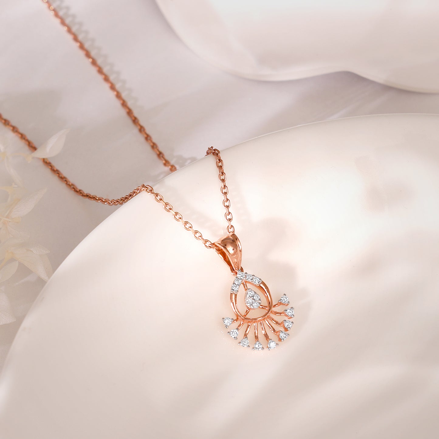 Rose Gold Sparkling Thrills Diamond Pendant