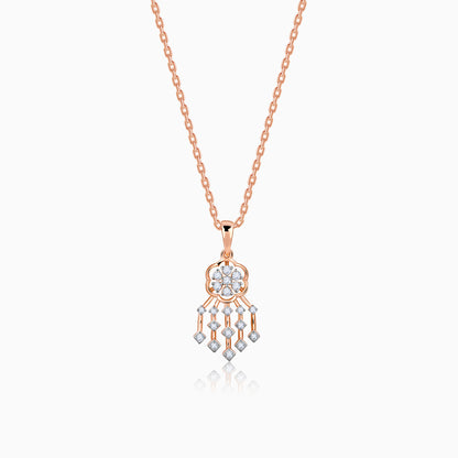 Rose Gold Radiant Bloom Diamond Pendant