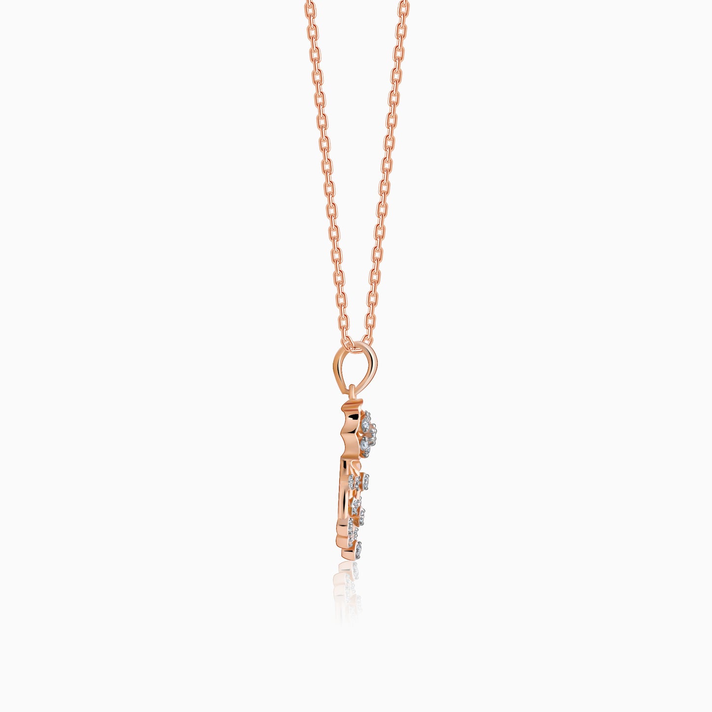 Rose Gold Radiant Bloom Diamond Pendant