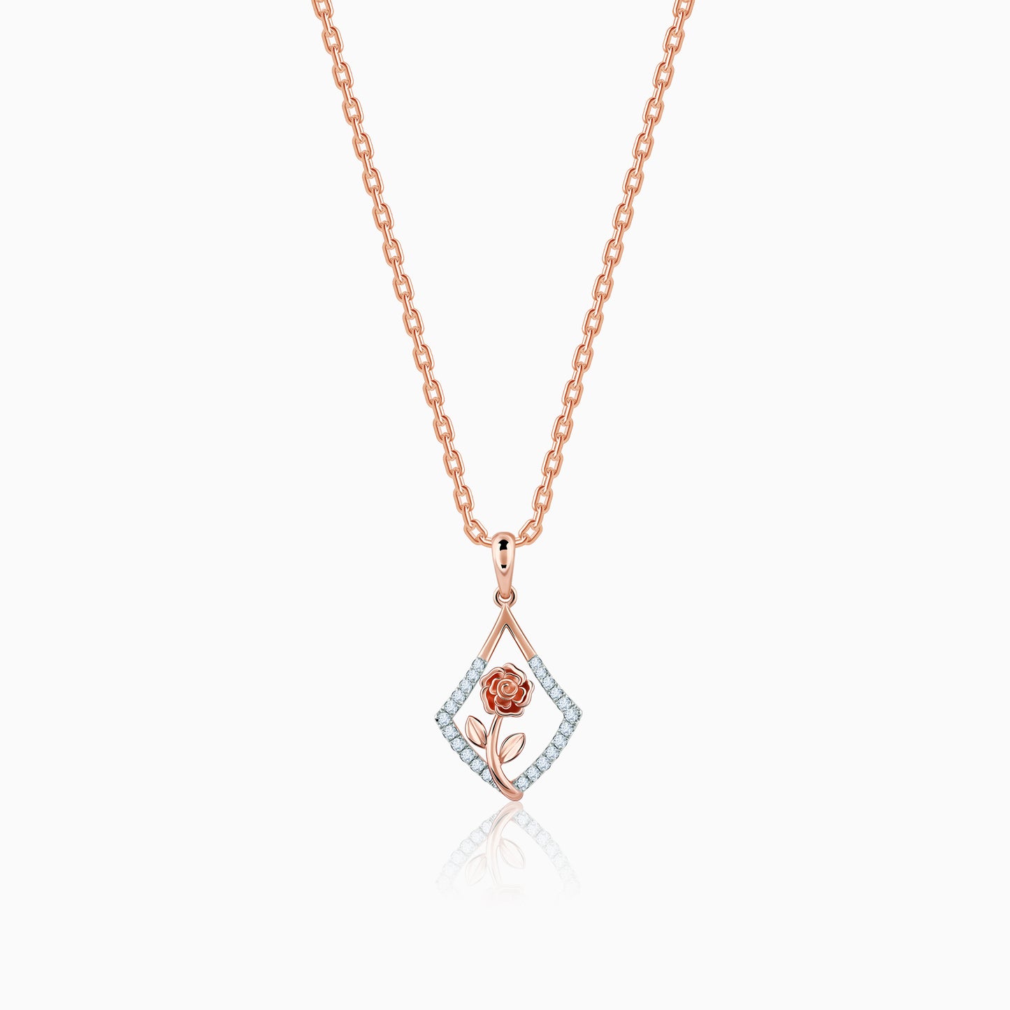 Rose Gold Twinkling Elegance Diamond Pendant