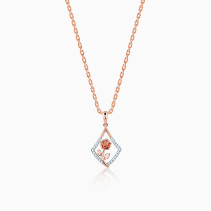 Rose Gold Twinkling Elegance Diamond Pendant