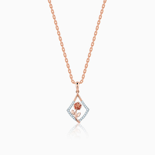 Rose Gold Twinkling Elegance Diamond Pendant