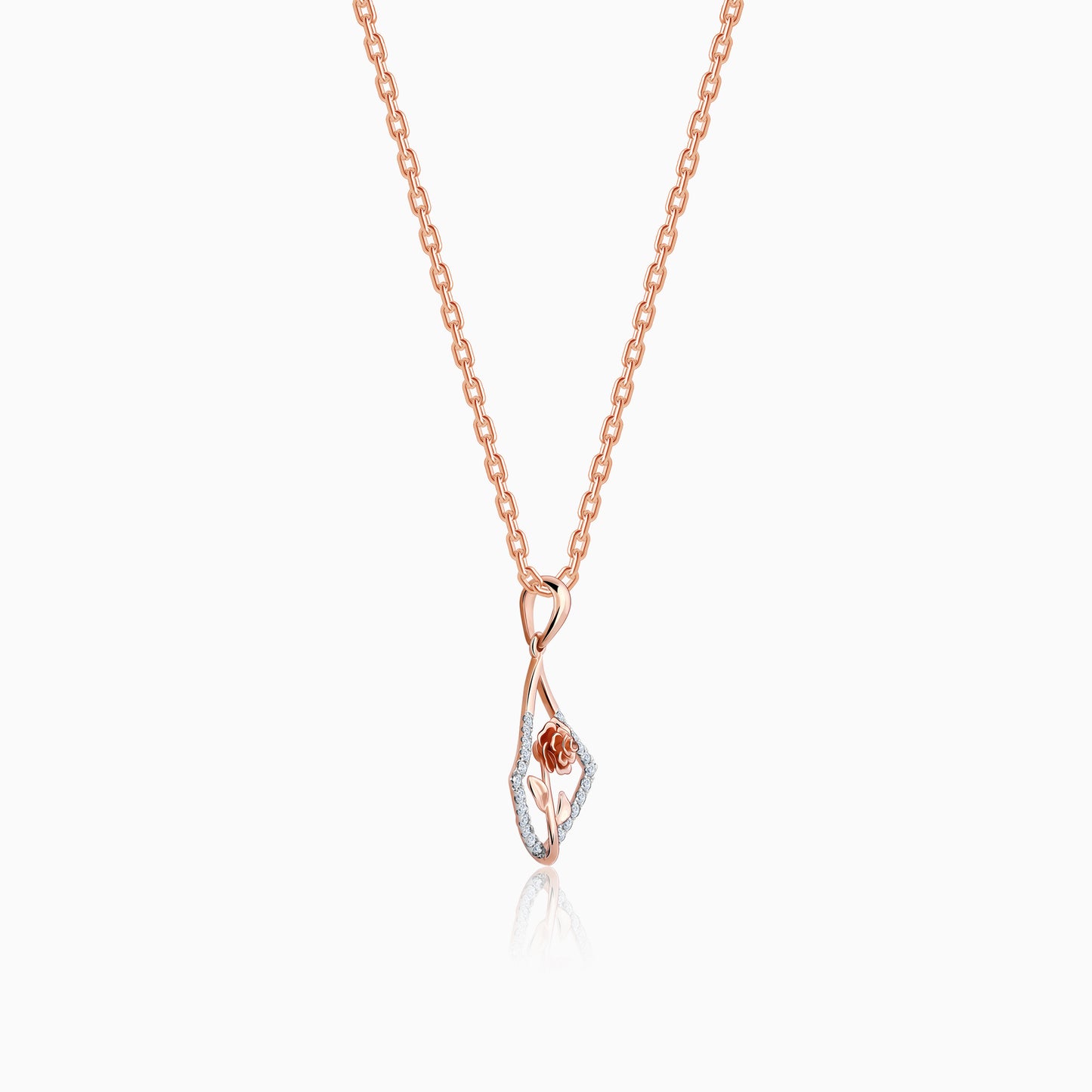 Rose Gold Twinkling Elegance Diamond Pendant