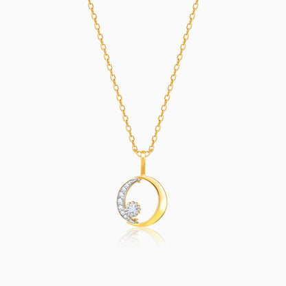 Buy Gold Crescent Moon Foldable Lab Grown Diamond Pendant