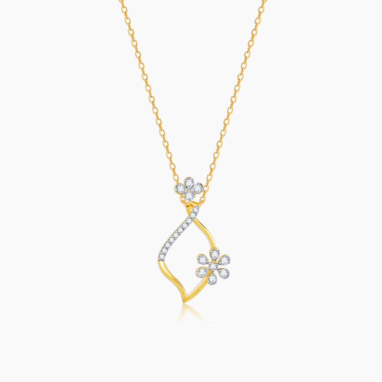 Gold Endless Floral Diamond Pendant