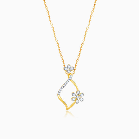 Gold Endless Floral Diamond Pendant