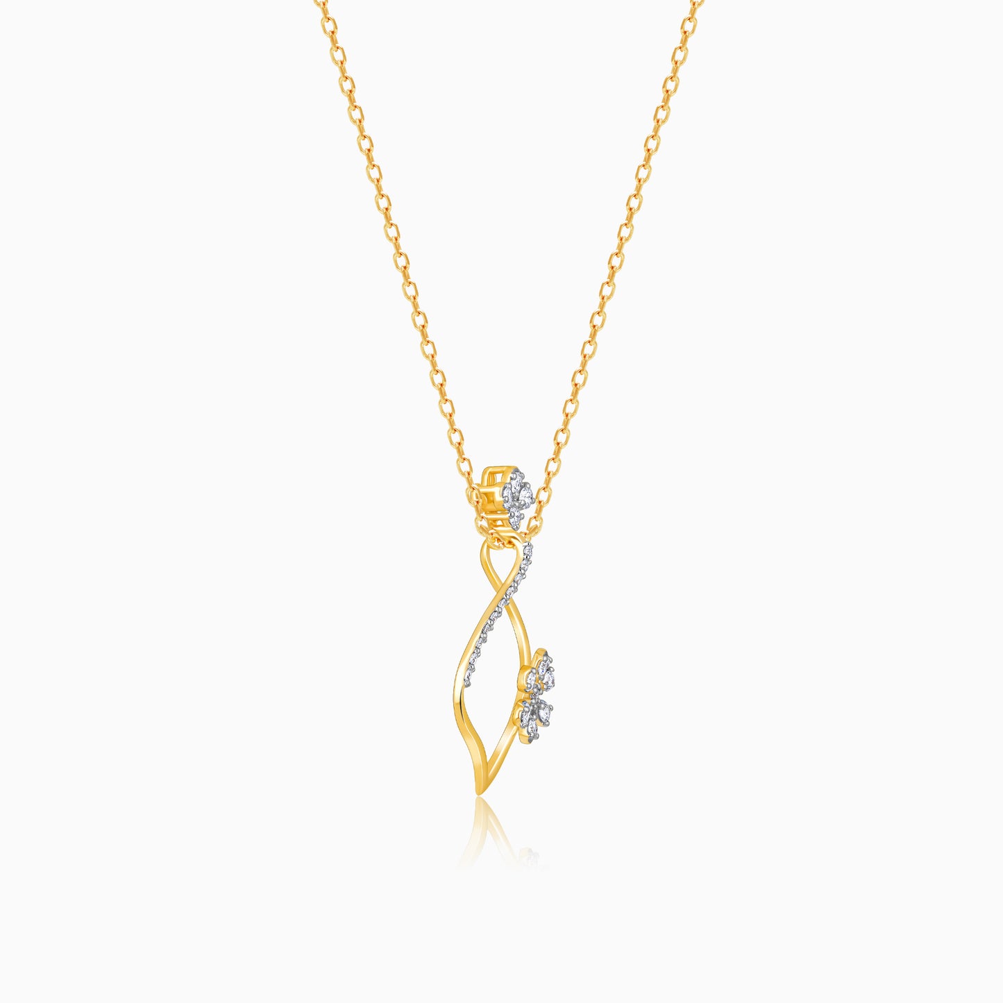 Gold Endless Floral Diamond Pendant