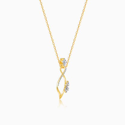 Gold Endless Floral Diamond Pendant