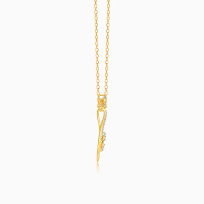 Gold Endless Floral Diamond Pendant