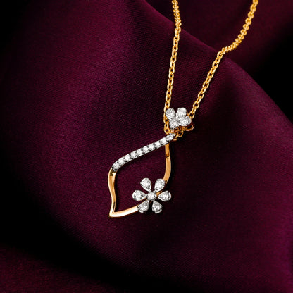 Gold Endless Floral Diamond Pendant