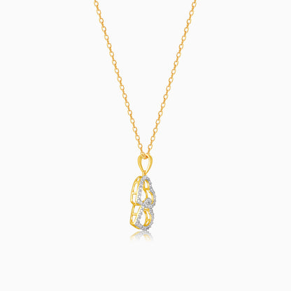 Gold Dual Heart Diamond Pendant