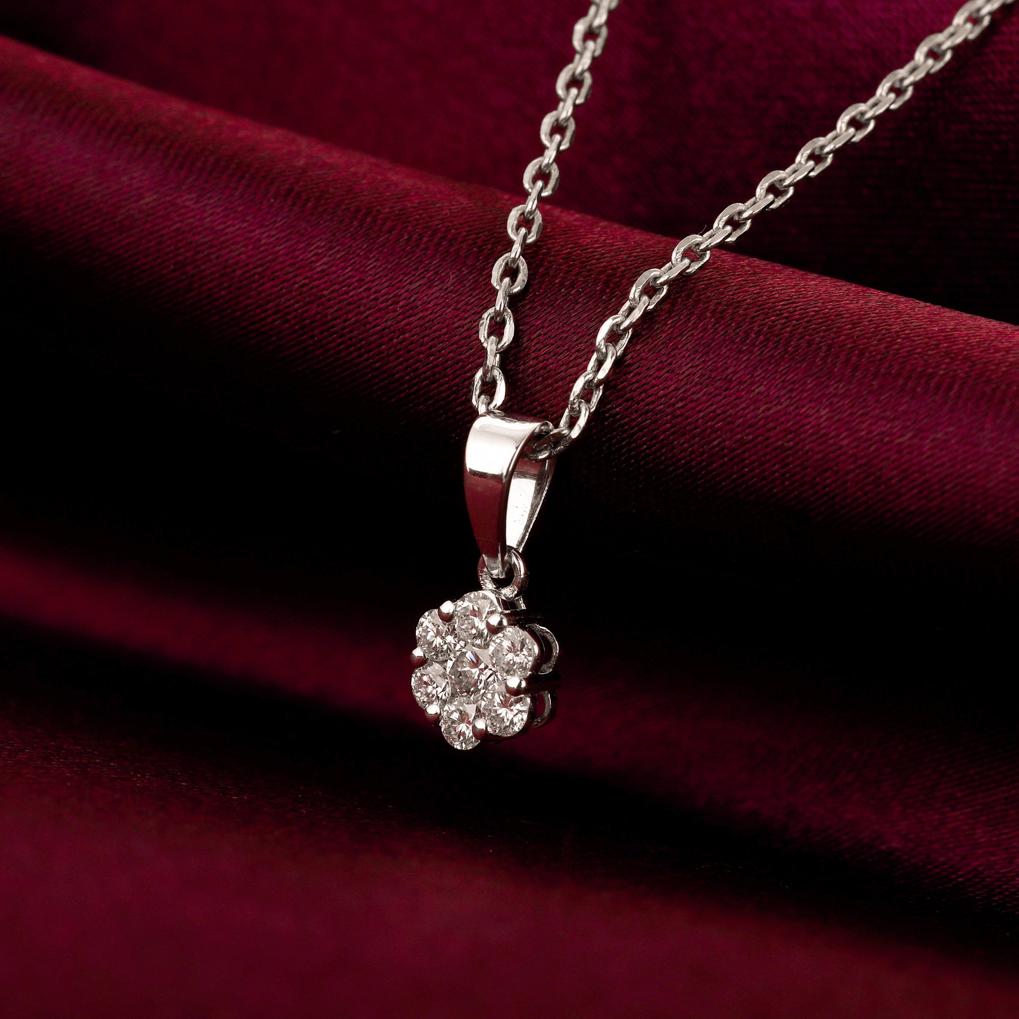 Orange Sapphire Diamond Flower Necklace 67231: buy online in NYC. Best  price at TRAXNYC.