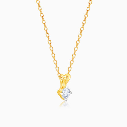 Gold Mystic Beauty Solitaire Diamond Pendant