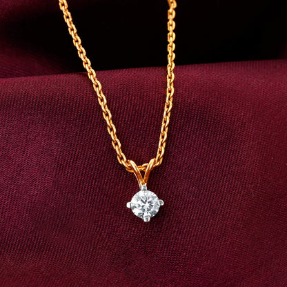 Gold Mystic Beauty Solitaire Diamond Pendant