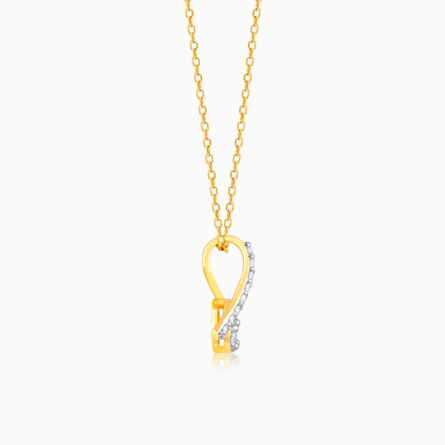 Gold Tantalising Twist Diamond Pendant