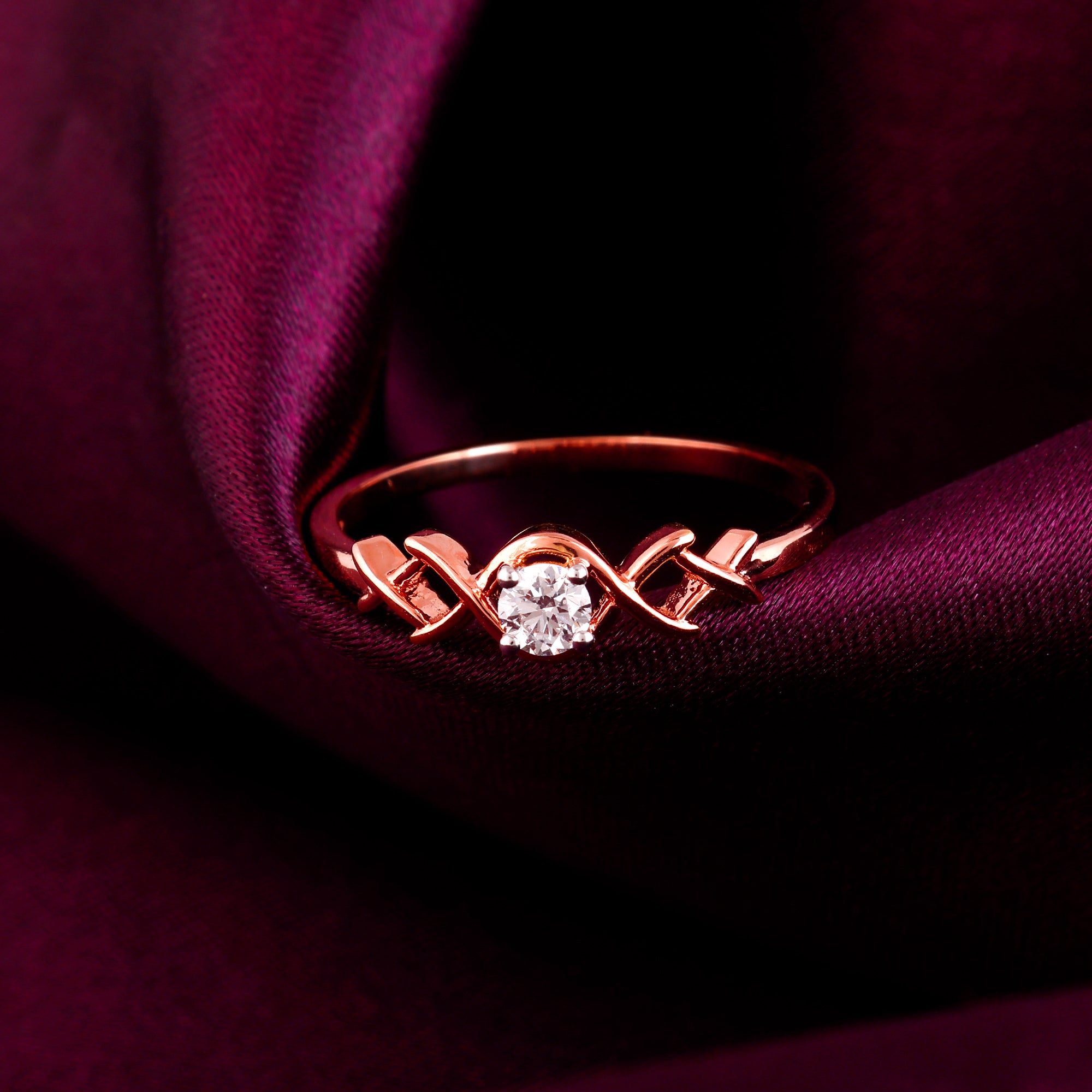 Rose Gold Open Leaf Wedding Band - Aurelius Jewelry