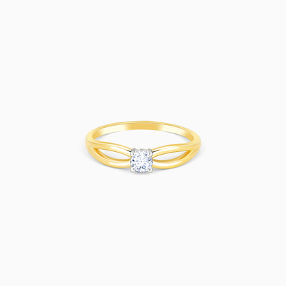 Gold Charming Magic Solitaire Diamond Ring