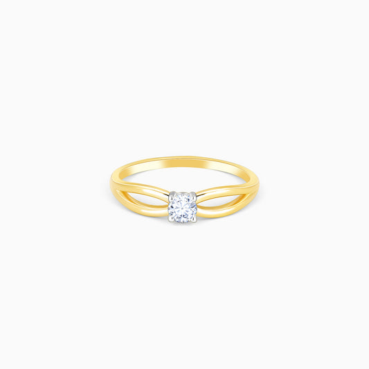 Gold Charming Magic Solitaire Diamond Ring