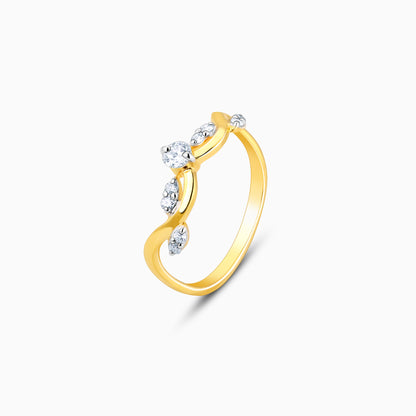 Gold Whimsical Swirl Diamond Ring