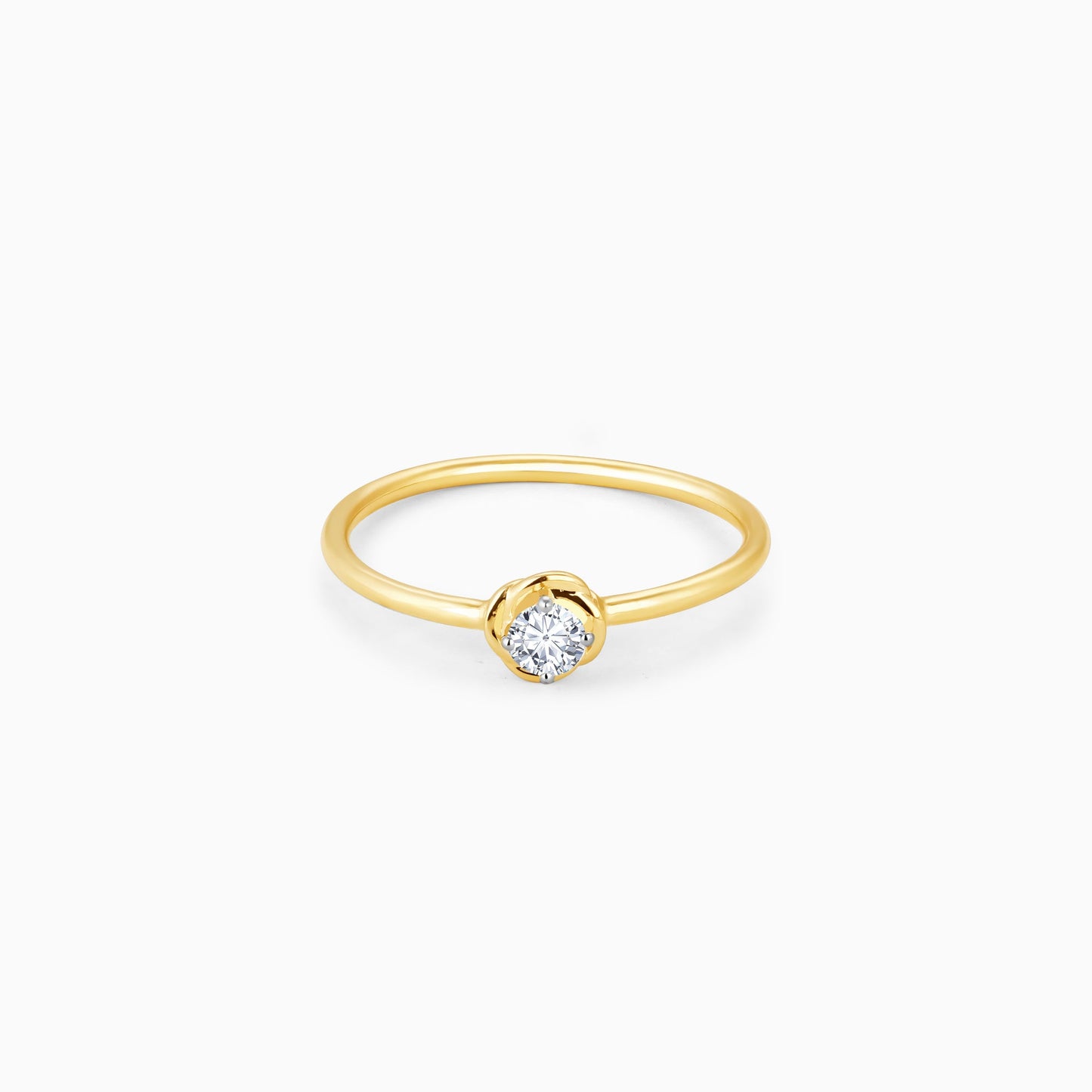 Gold Heartfelt Solitaire Diamond Ring