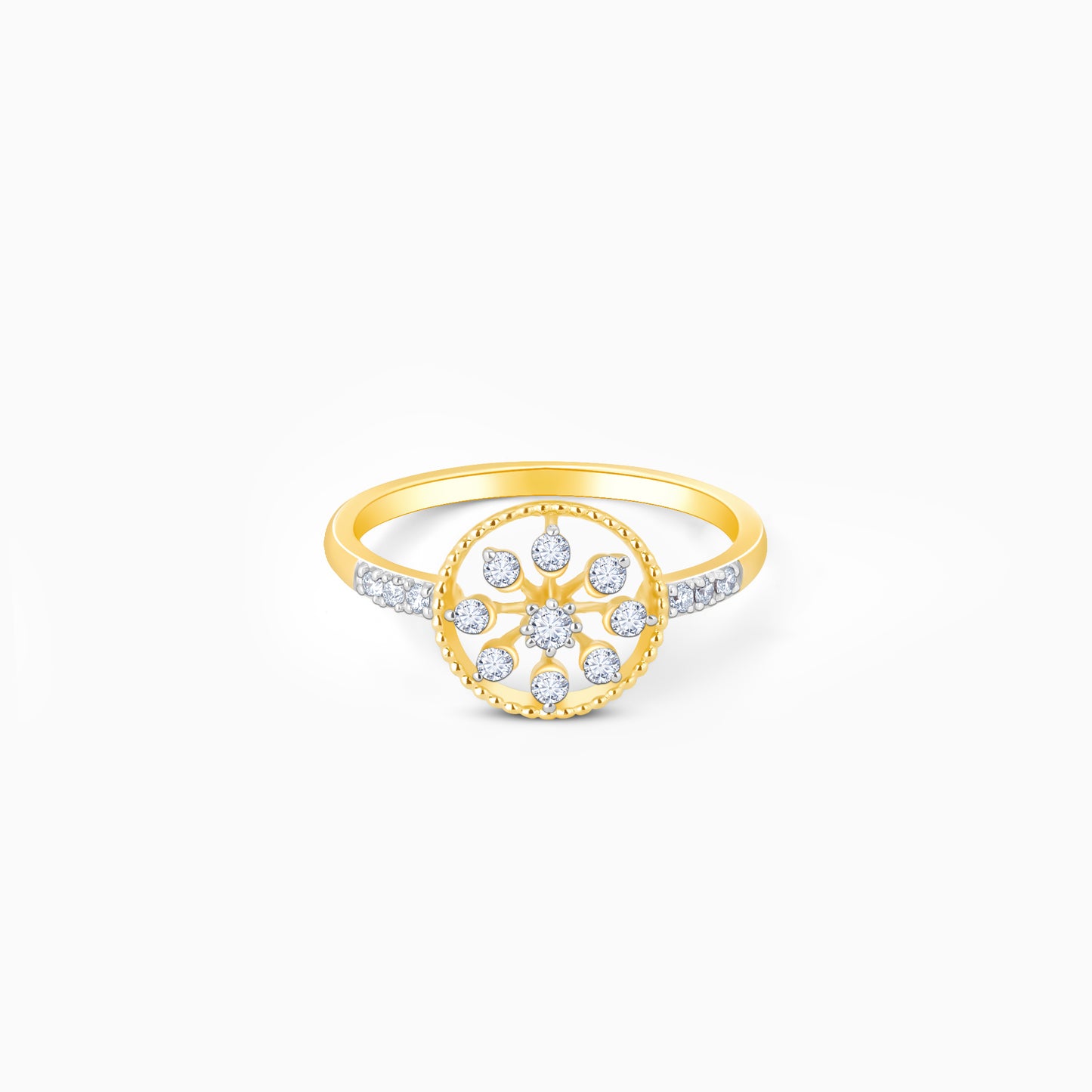 Gold Blossoming Flower Diamond Ring