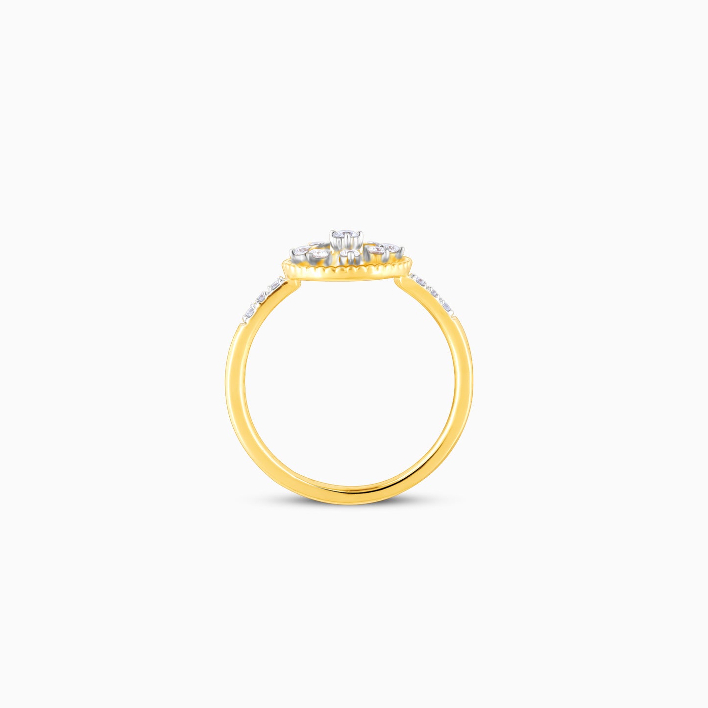 Gold Blossoming Flower Diamond Ring