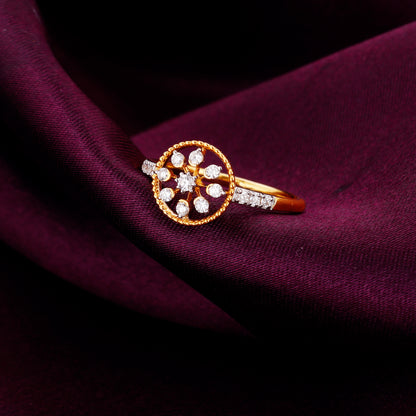 Gold Blossoming Flower Diamond Ring