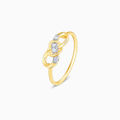 Gold Infinity Heart Diamond Ring