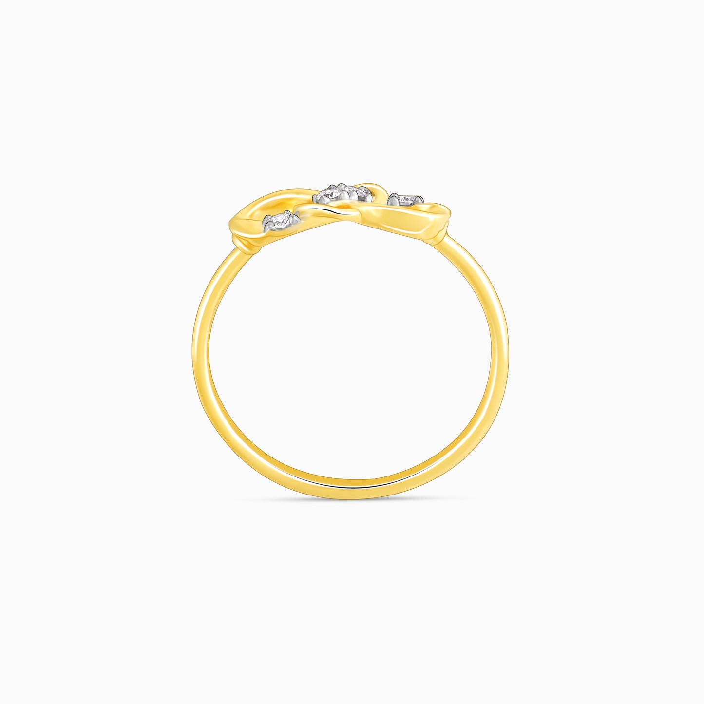 Gold Infinity Heart Diamond Ring