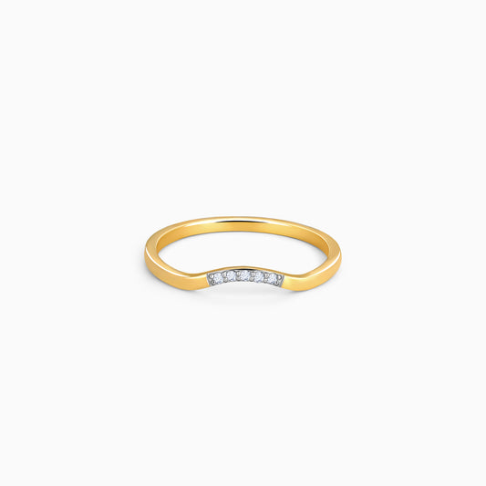 Gold Wave and Shine Diamond Ring