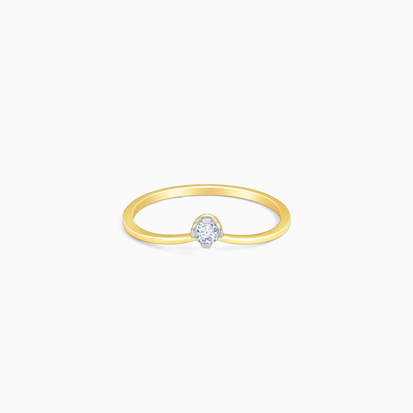 Gold Pure Simplicity Solitaire Diamond Ring