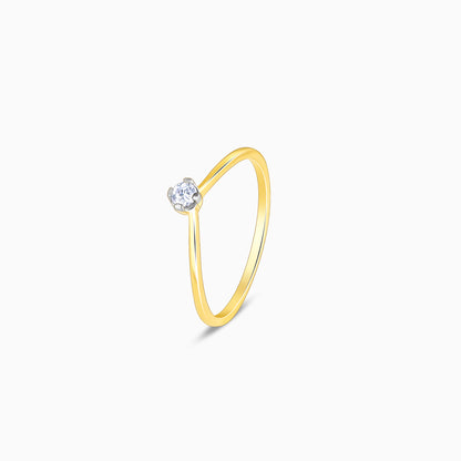 Gold Pure Simplicity Solitaire Diamond Ring