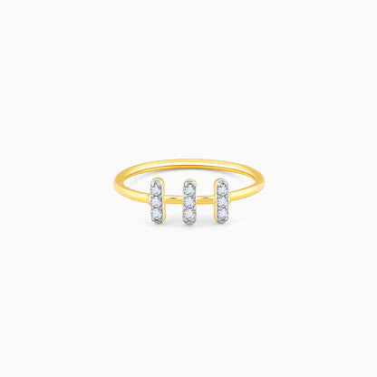 Gold Tribar Diamond Ring