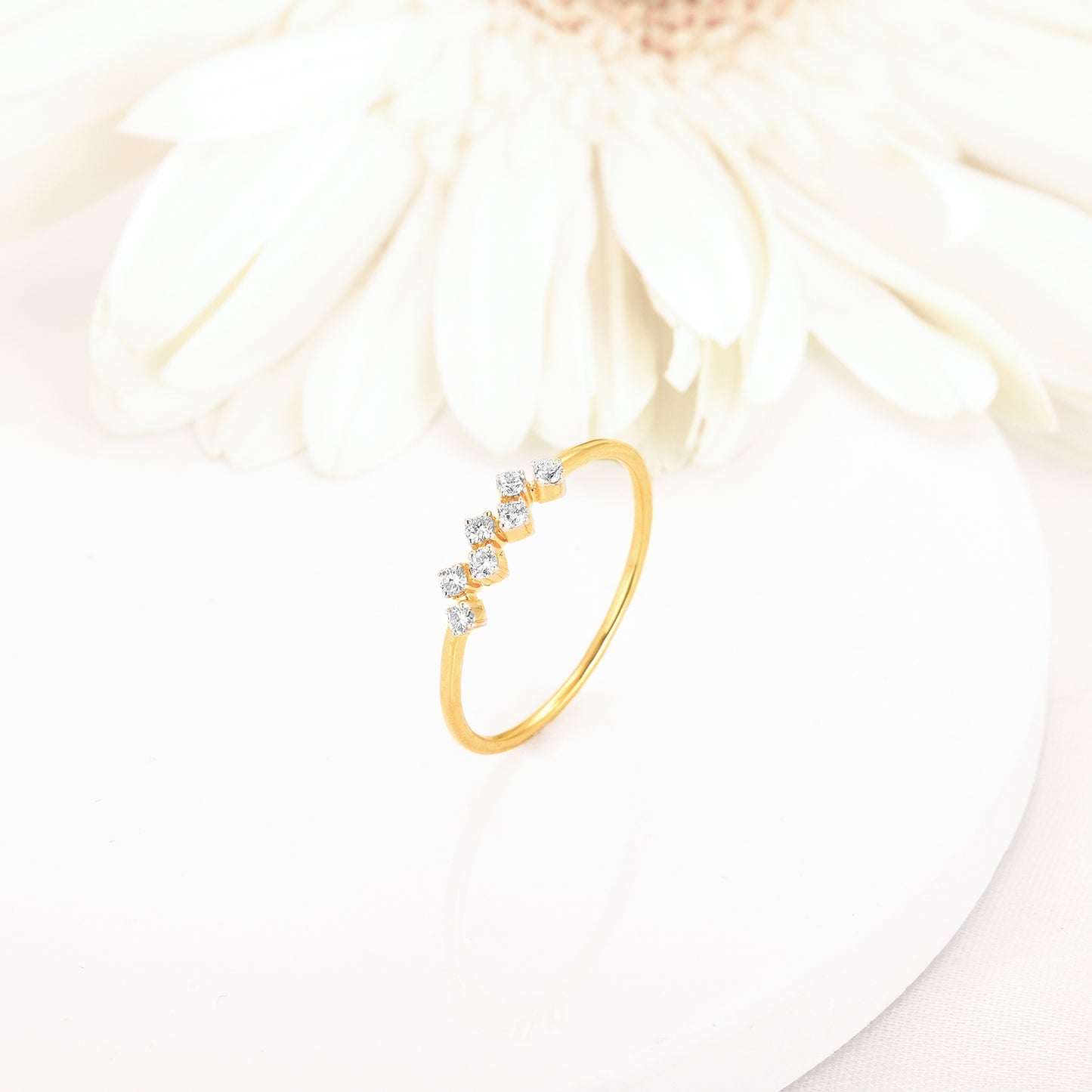 Gold Shimmering Stackable Diamond Ring