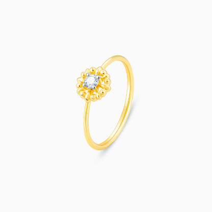 Gold Floweret Diamond Ring