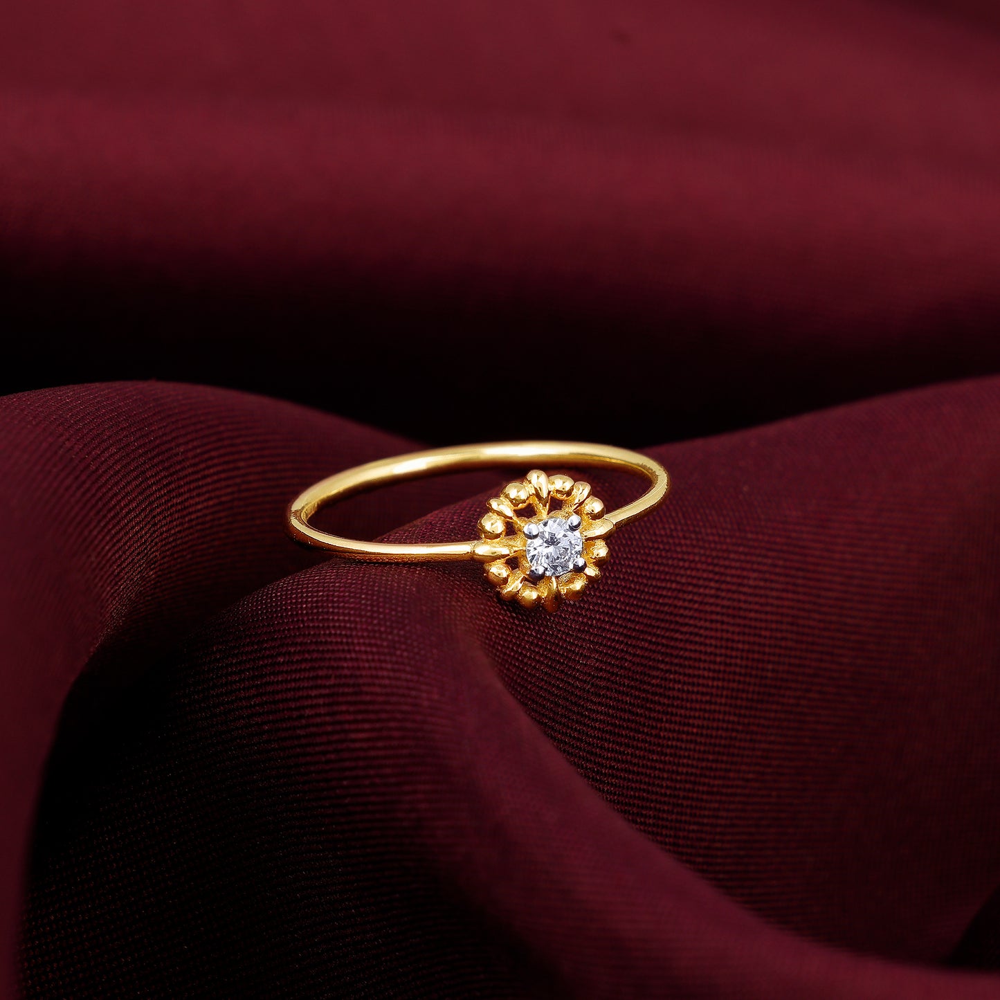 Gold Floweret Diamond Ring