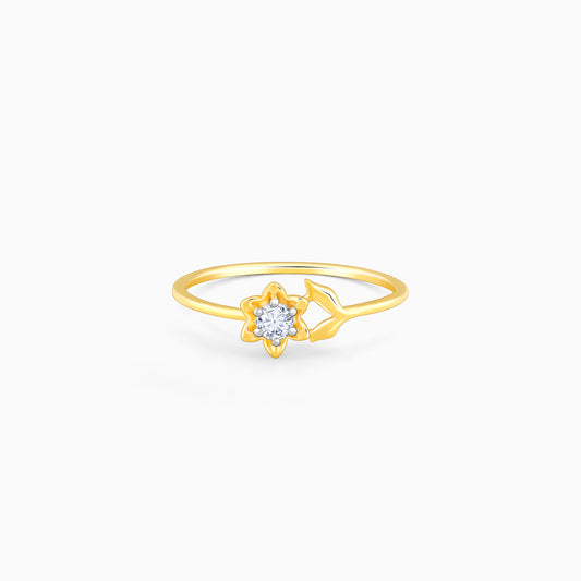 Gold Magnolia Diamond Ring