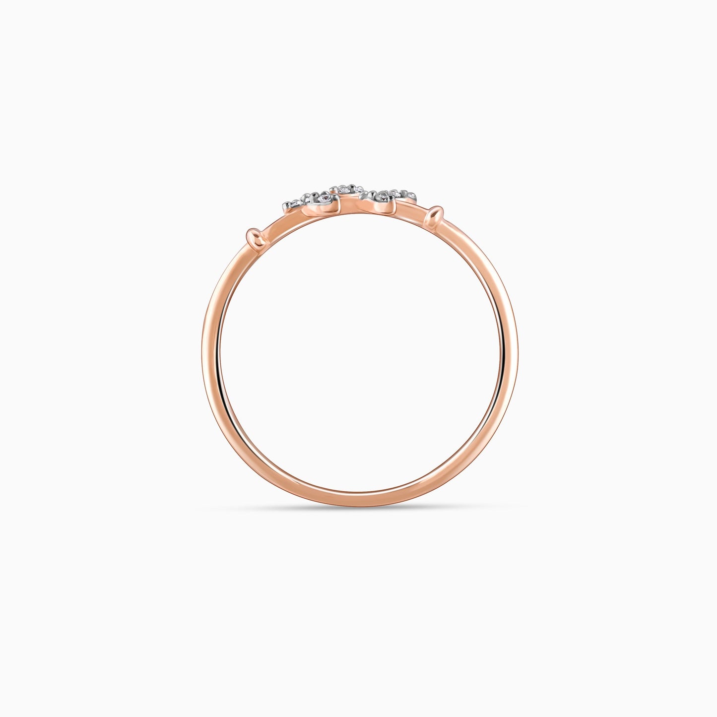 Rose Gold Leafy Love Diamond Ring