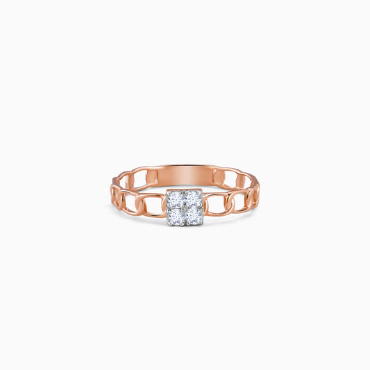 Rose Gold Linked Diamond Ring