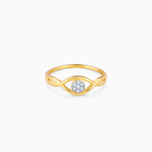 Gold Embraced By Love Diamond Ring