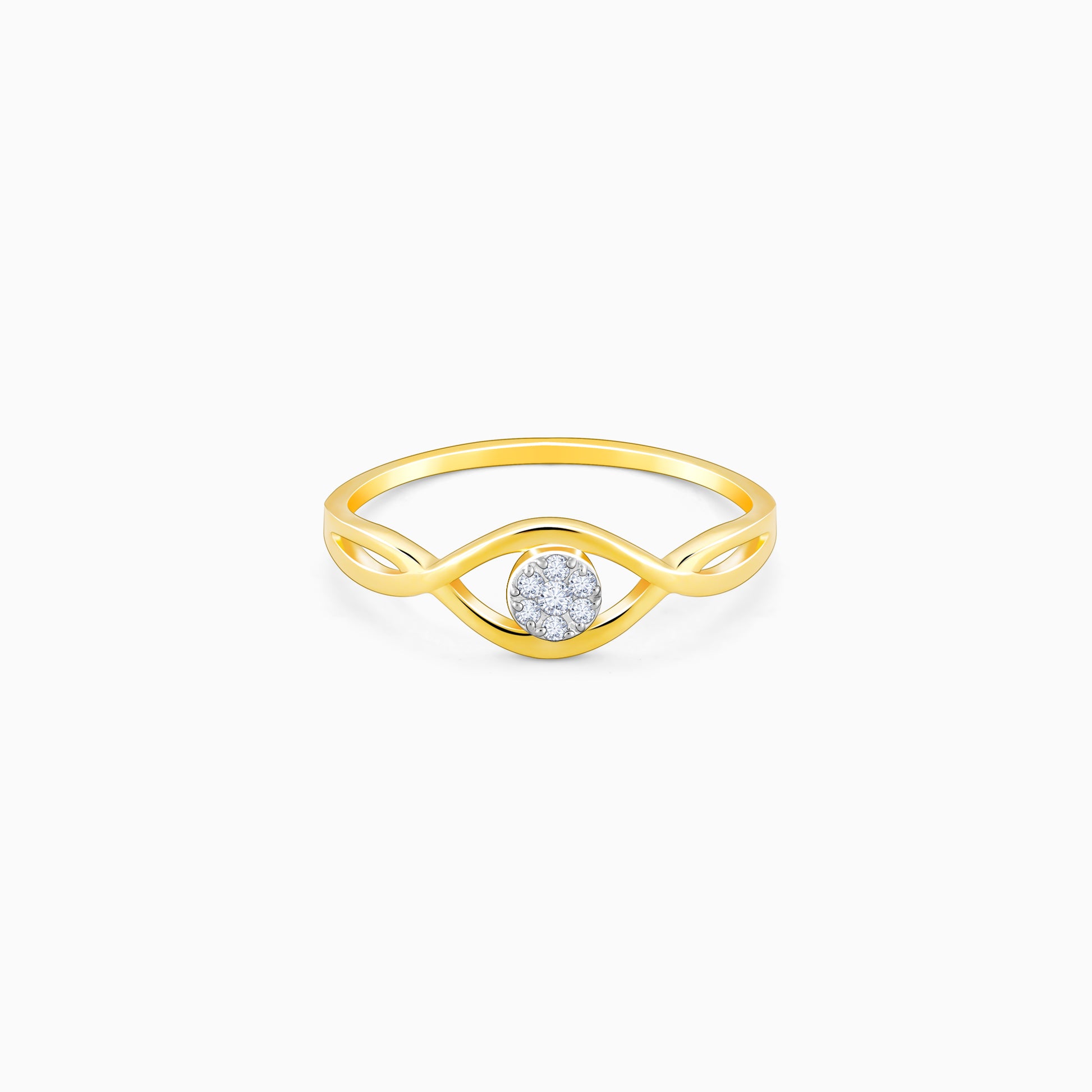 Gold Embraced Lab Grown Diamond Ring